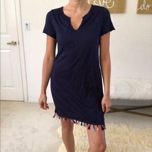 Michael stars blue fringe dress